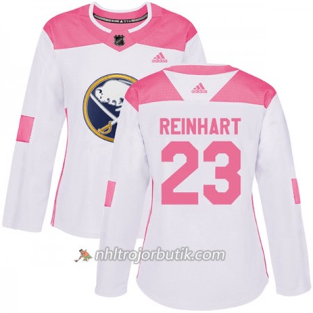 Dame Ishockey Buffalo Sabres Tröja Sam Reinhart 23 Adidas 2017-2018 Vit Rosa Fashion Authentic